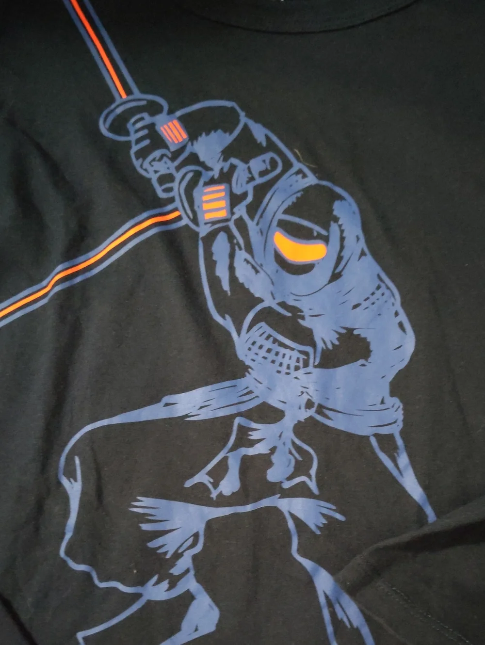 Graphic Ninja Long Sleeve Tee - Black with Blue & Red Print10/12 $20
